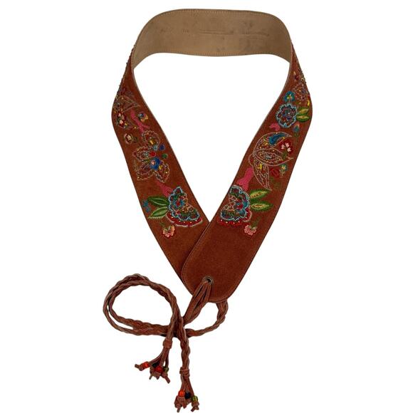 J. Jill Beaded & Embroidered Wide Suede Belt main image 5